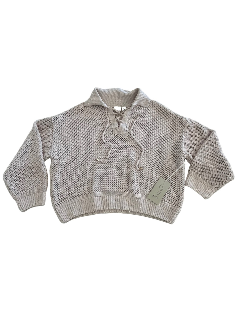 Joie Cream Blush Sweater Sequins Boho NWT Size XL